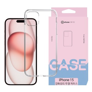 에이튠 아이폰15 강화유리 투명 케이스